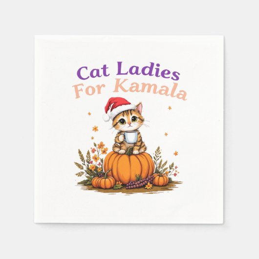 Cat Ladys for Kamala: Unterstützung für Kamala zei Serviette (Vorderseite)
