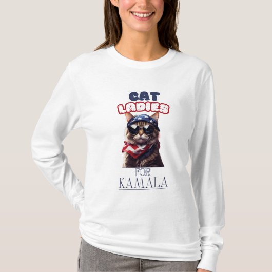 Cat Ladys for Kamala USA T-Shirt (Vorderseite)