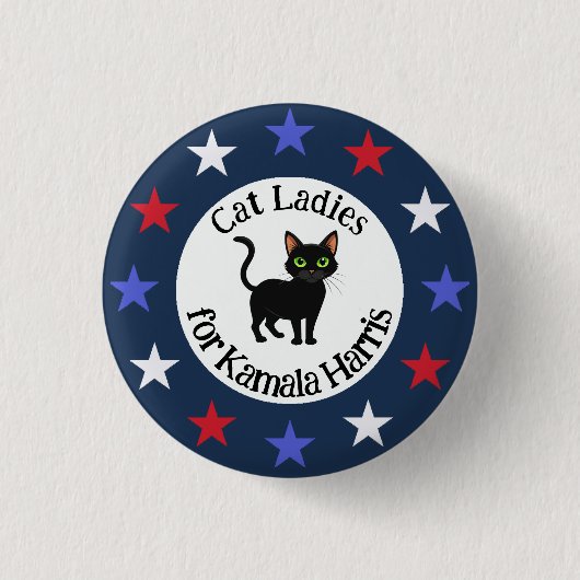 Cat Ladys für Kamala Design Button (Vorderseite)