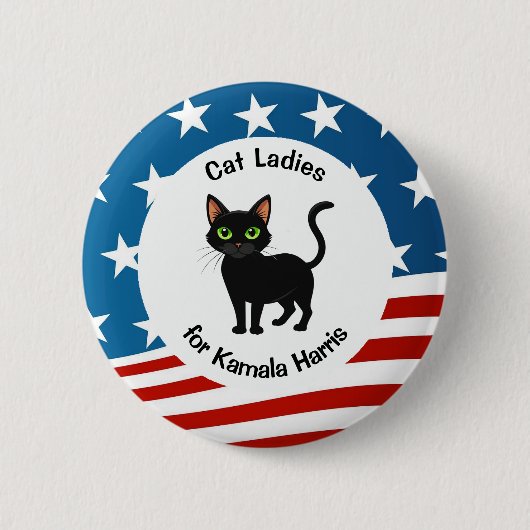 Cat Ladys für Kamala Design Button (Vorderseite)
