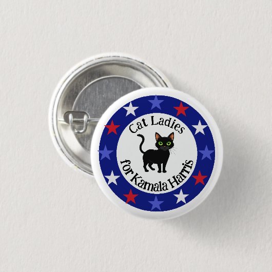 Cat Ladys für Kamala Design Button (Vorne & Hinten)