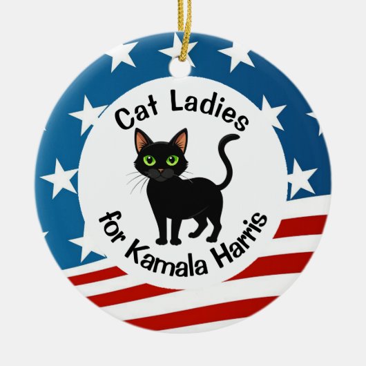 Cat Ladys für Kamala Design Keramik Ornament (Vorne)