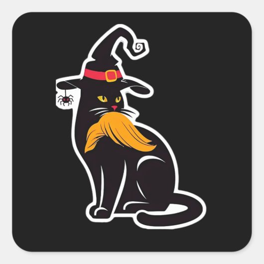 Cat Ladys Kamala Harris 2024 Quadratischer Aufkleber (Vorderseite)