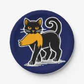 Cat Ladys Kamala | Harris Walz 2024 Blue Pappteller (Vorderseite)