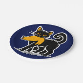 Cat Ladys Kamala | Harris Walz 2024 Blue Pappteller (Schrägansicht)