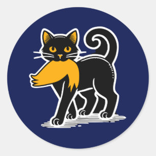 Cat Ladys Kamala Harris Walz 2024 Blue Runder Aufkleber