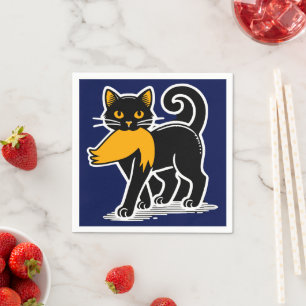 Cat Ladys Kamala Harris Walz 2024 Blue Serviette