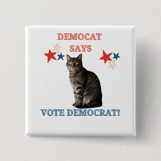 Cat Ladys Pro Democracy Button