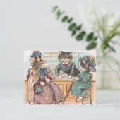Cat Ladys Shopping Postkarte (Stehend Vorderseite)
