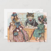 Cat Ladys Shopping Postkarte (Vorne/Hinten)