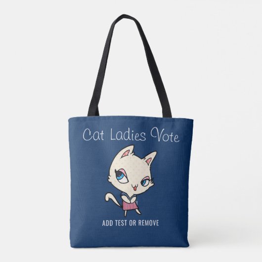 Cat Ladys Vote Funny Script Chic Niedlich Feminist Tasche (Rückseite)