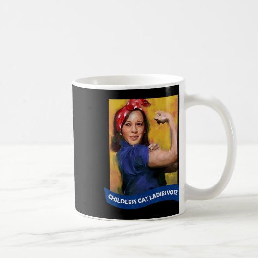 Cat Ladys Vote Kamala 2024 Rosie The Riveter Kaffeetasse (Rechts)