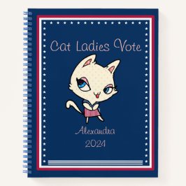 Cat Ladys Vote Script Funny Bold Niedlich Feminist Notizblock