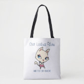 Cat Ladys Vote Script Funny Bold Niedlich Feminist Tasche (Vorderseite)