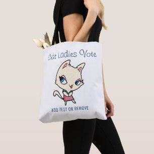 Cat Ladys Vote Script Funny Bold Niedlich Feminist Tasche