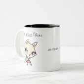 Cat Ladys Vote Script Funny Bold Niedlich Feminist Zweifarbige Tasse (Vorderseite Links)