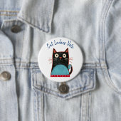 Cat Ladys Vote Script Rustic Bold Niedlich Patriot Button (Beispiel)