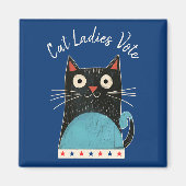 Cat Ladys Vote Script Rustikaler Feminist Niedlich Magnet (Vorne)