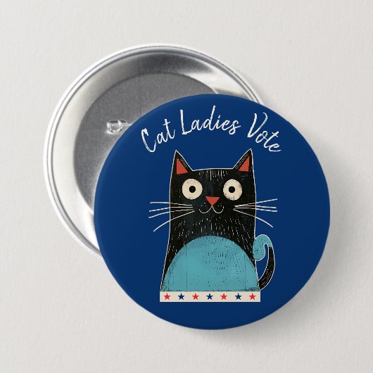 Cat Ladys wählen Drehbuch Rustikale Niedliche kühn Button (Vorne & Hinten)