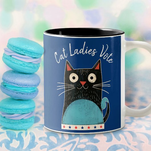 Cat Ladys wählen Script Feminist Rustikal Niedlich Zweifarbige Tasse