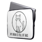 Cat Laptop Sleeve - Brain Full Of Tabs (Vorderseite Links)