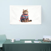 Cat Leaf Fall Hallo Herbst Funny Cat Kitten Lover Banner (Messeveranstaltung)