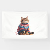 Cat Leaf Fall Hallo Herbst Funny Cat Kitten Lover Banner (Horizontal)