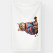 Cat Leaf Fall Hallo Herbst Funny Cat Kitten Lover Banner (Vertikal)