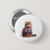 Cat Leaf Fall Hallo Herbst Funny Cat Kitten Lover Button (Vorne & Hinten)