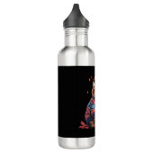 Cat Leaf Fall Hallo Herbst Funny Cat Kitten Lover Edelstahlflasche (Links)