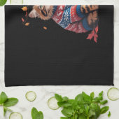 Cat Leaf Fall Hallo Herbst Funny Cat Kitten Lover Geschirrtuch (Gefaltet)