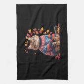 Cat Leaf Fall Hallo Herbst Funny Cat Kitten Lover Geschirrtuch (Vertikal)