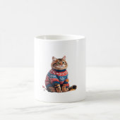 Cat Leaf Fall Hallo Herbst Funny Cat Kitten Lover Kaffeetasse (Mittel)