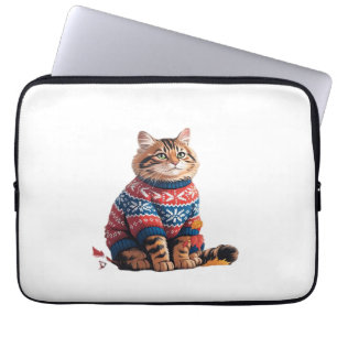 Cat Leaf Fall Hallo Herbst Funny Cat Kitten Lover Laptopschutzhülle