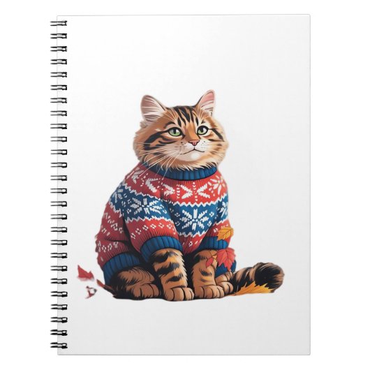 Cat Leaf Fall Hallo Herbst Funny Cat Kitten Lover Notizblock (Vorderseite)