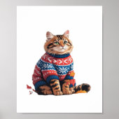 Cat Leaf Fall Hallo Herbst Funny Cat Kitten Lover Poster (Vorne)