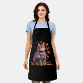 Cat Leaf Fall Hallo Herbst Funny Cat Kitten Lover Schürze (Getragen)