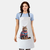Cat Leaf Fall Hallo Herbst Funny Cat Kitten Lover Schürze (Getragen)