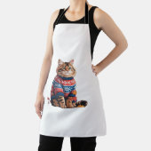 Cat Leaf Fall Hallo Herbst Funny Cat Kitten Lover Schürze (InSitu)
