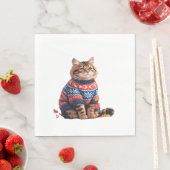 Cat Leaf Fall Hallo Herbst Funny Cat Kitten Lover Serviette (Beispiel)