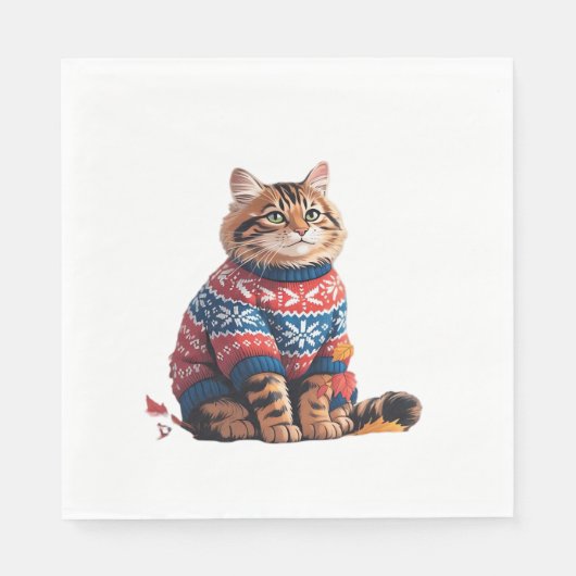 Cat Leaf Fall Hallo Herbst Funny Cat Kitten Lover Serviette (Vorderseite)