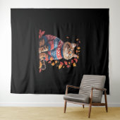 Cat Leaf Fall Hallo Herbst Funny Cat Kitten Lover Wandteppich (Beispiel (Horizontal))