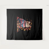 Cat Leaf Fall Hallo Herbst Funny Cat Kitten Lover Wandteppich (Vorderseite (Horizontal))