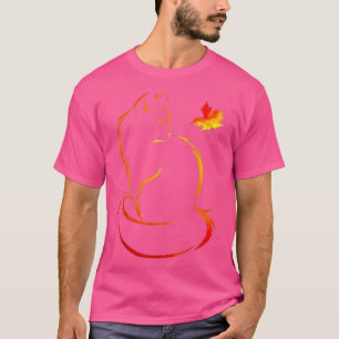 Cat Leaf Fall Hallo Herbst T-Shirt