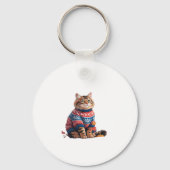 Cat Leaf Fall Hello Autumn Funny Cat Kitten Lover  Schlüsselanhänger (Vorderseite)