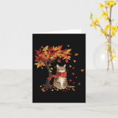 Cat Leaf Fall Tree Hallo Herbst Erntedank Es ist Karte (Gelbe Blume)