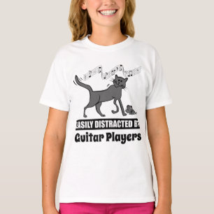 Cat leicht von Gitarrenspielern abgelenkt T-Shirt