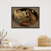 Cat Lektionen studieren Drucken Poster (Küche)