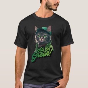 Cat Leprechaun Cat Kleeblatt grün T-Shirt