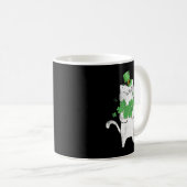 Cat Leprechaun Cat Lover Kleeblatt St Patrick's Da Kaffeetasse (VorderseiteRechts)